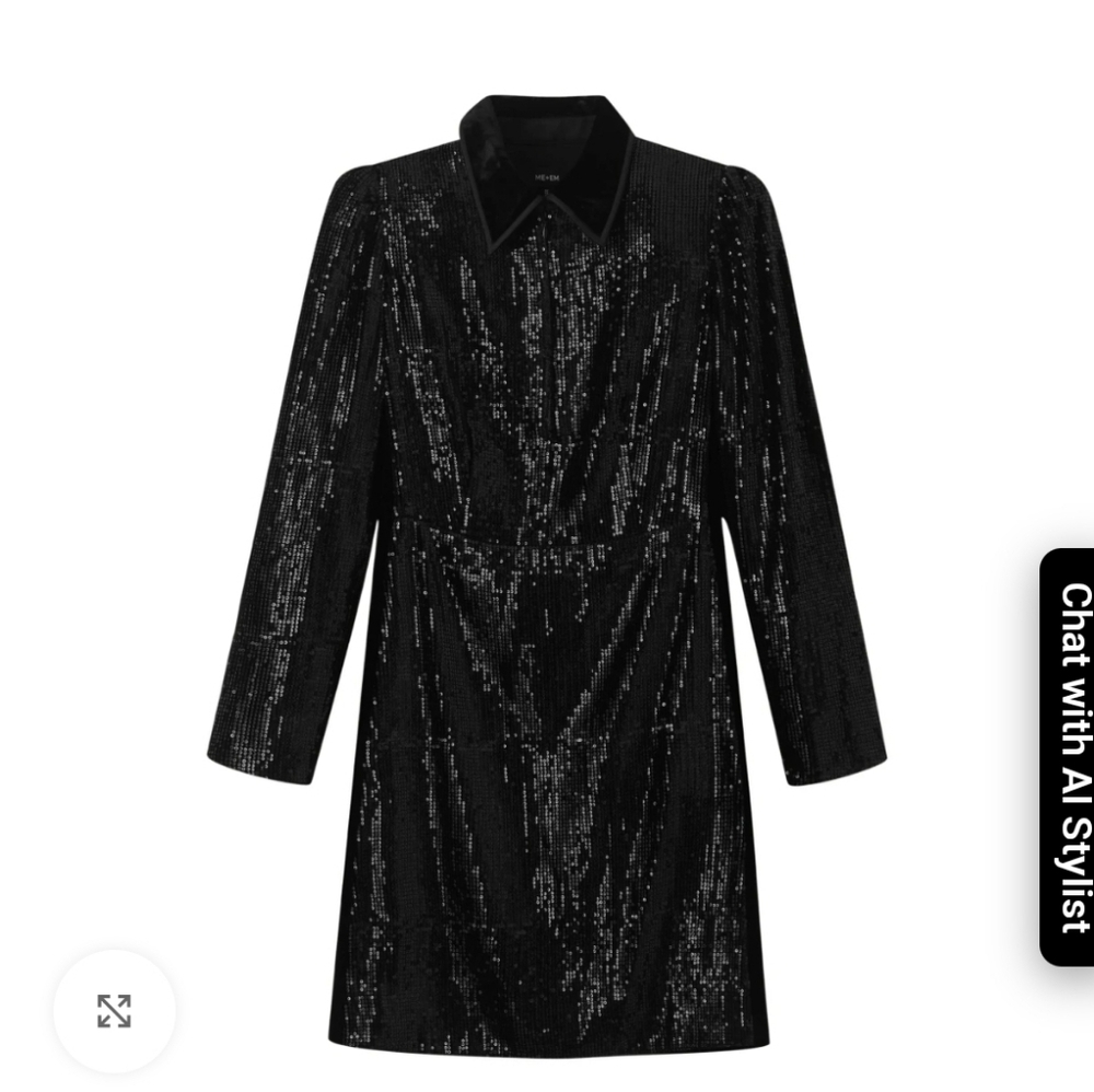 ME + EM NWTs Silk Blend Sequin Mini Dress - Picture 4 of 8